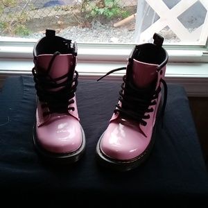 Dr. Martins pale pink patent leather boots. Girl size 11